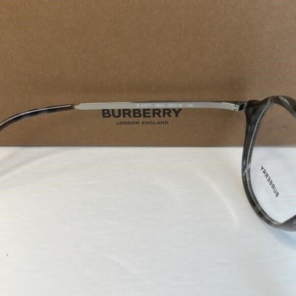 New Authentic EVEGLASSES CHARCOAL CHECK / CLEAR LENS Burberry OBE2377 - Picture 10 of 14